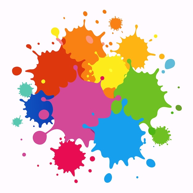 Salpicaduras de pinturas Blobs salpicadura de pintura conjunto colorido salpicaduras vectoriales de pinturas aisladas en blanco