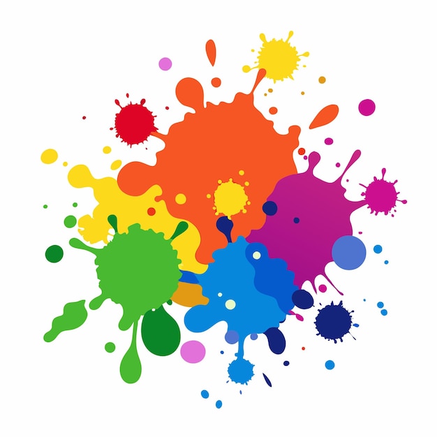 Salpicaduras de pinturas Blobs salpicadura de pintura conjunto colorido salpicaduras vectoriales de pinturas aisladas en blanco