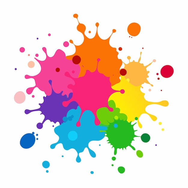 Salpicaduras de pinturas Blobs salpicadura de pintura conjunto colorido salpicaduras vectoriales de pinturas aisladas en blanco