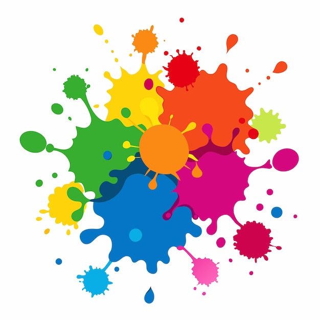 Salpicaduras de pinturas Blobs salpicadura de pintura conjunto colorido salpicaduras vectoriales de pinturas aisladas en blanco