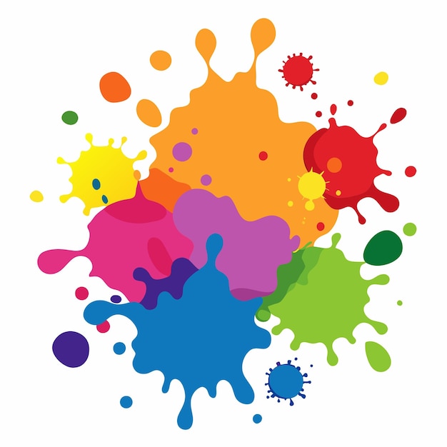 Salpicaduras de pinturas Blobs salpicadura de pintura conjunto colorido salpicaduras vectoriales de pinturas aisladas en blanco