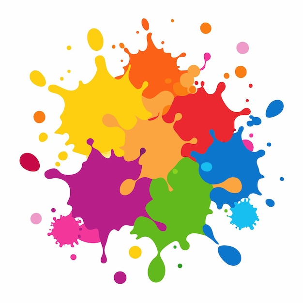 Salpicaduras de pinturas Blobs salpicadura de pintura conjunto colorido salpicaduras vectoriales de pinturas aisladas en blanco