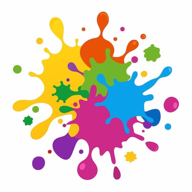 Salpicaduras de pinturas Blobs salpicadura de pintura conjunto colorido salpicaduras vectoriales de pinturas aisladas en blanco