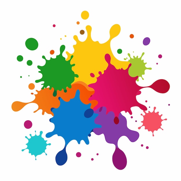 Salpicaduras de pinturas Blobs salpicadura de pintura conjunto colorido salpicaduras vectoriales de pinturas aisladas en blanco