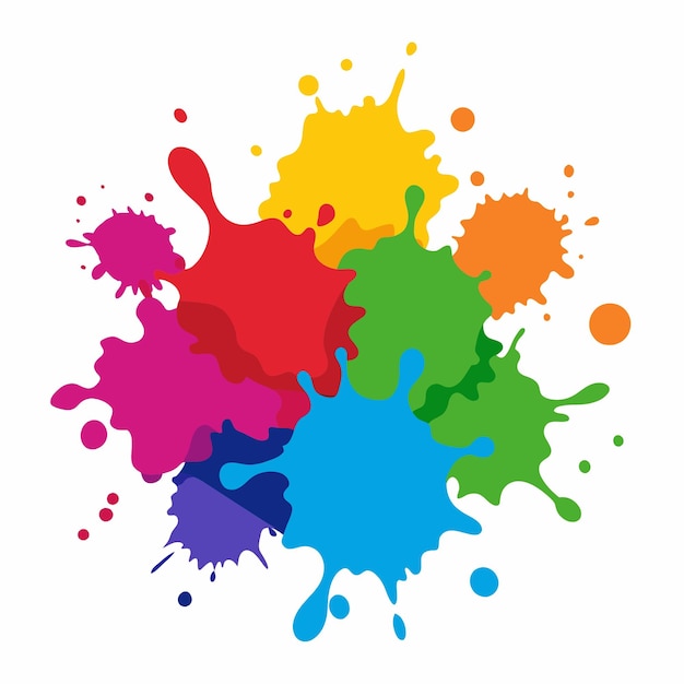 Salpicaduras de pinturas Blobs salpicadura de pintura conjunto colorido salpicaduras vectoriales de pinturas aisladas en blanco