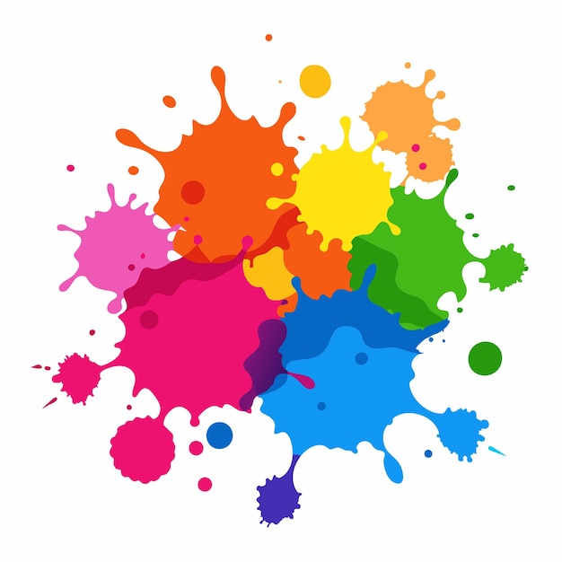 Salpicaduras de pinturas Blobs salpicadura de pintura conjunto colorido salpicaduras vectoriales de pinturas aisladas en blanco