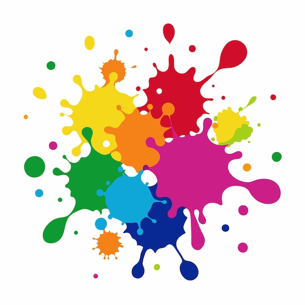 Salpicaduras de pinturas Blobs salpicadura de pintura conjunto colorido salpicaduras vectoriales de pinturas aisladas en blanco