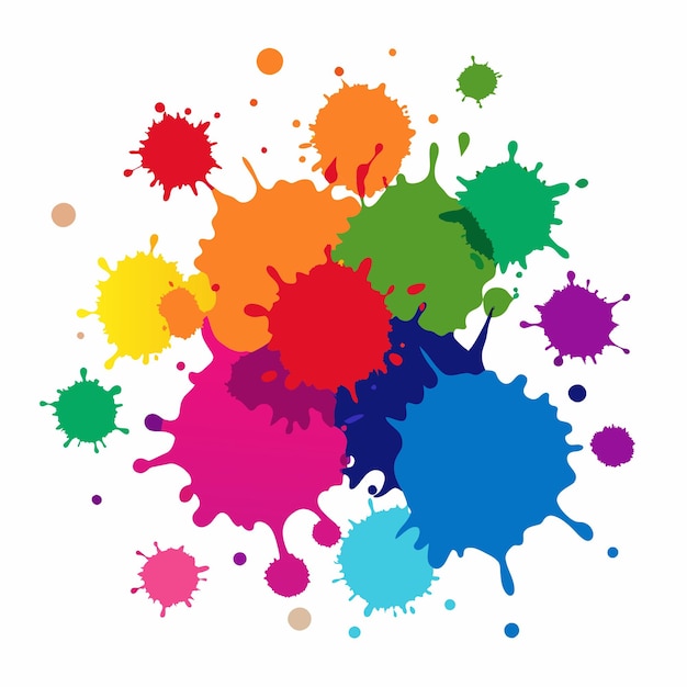 Salpicaduras de pinturas Blobs salpicadura de pintura conjunto colorido salpicaduras vectoriales de pinturas aisladas en blanco