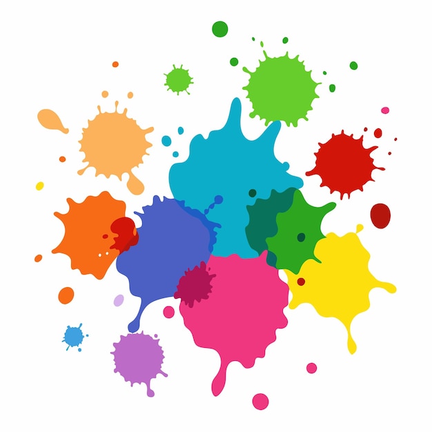 Salpicaduras de pinturas Blobs salpicadura de pintura conjunto colorido salpicaduras vectoriales de pinturas aisladas en blanco