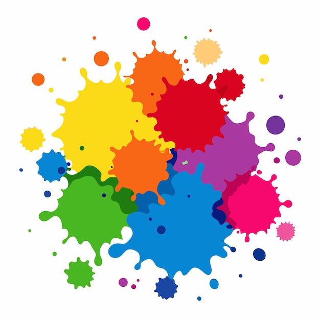 Salpicaduras de pinturas Blobs salpicadura de pintura conjunto colorido salpicaduras vectoriales de pinturas aisladas en blanco