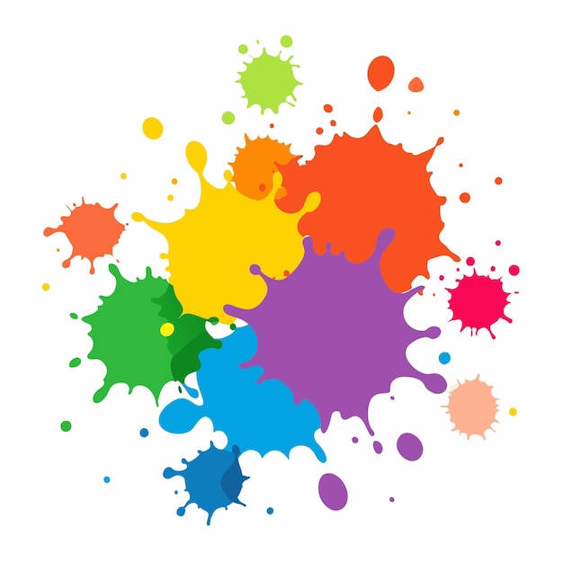Salpicaduras de pinturas Blobs salpicadura de pintura conjunto colorido salpicaduras vectoriales de pinturas aisladas en blanco