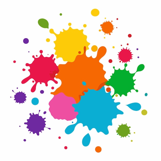 Salpicaduras de pinturas Blobs salpicadura de pintura conjunto colorido salpicaduras vectoriales de pinturas aisladas en blanco