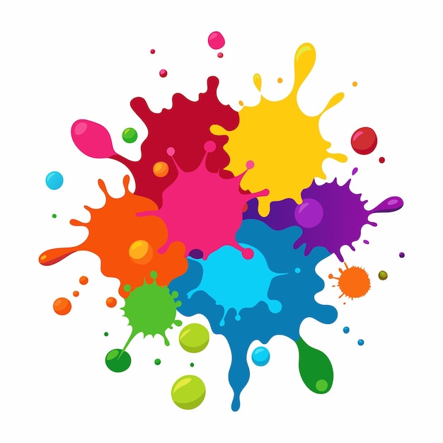 Salpicaduras de pinturas Blobs salpicadura de pintura conjunto colorido salpicaduras vectoriales de pinturas aisladas en blanco