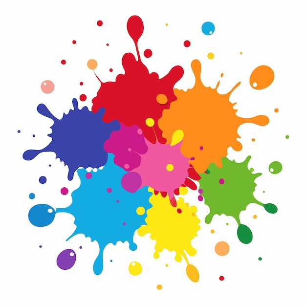 Salpicaduras de pinturas Blobs salpicadura de pintura conjunto colorido salpicaduras vectoriales de pinturas aisladas en blanco
