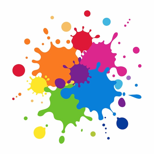 Salpicaduras de pinturas Blobs salpicadura de pintura conjunto colorido salpicaduras vectoriales de pinturas aisladas en blanco