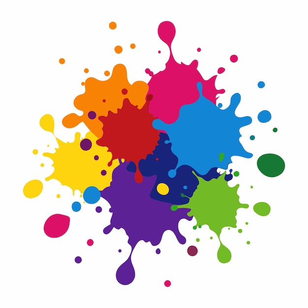 Salpicaduras de pinturas Blobs salpicadura de pintura conjunto colorido salpicaduras vectoriales de pinturas aisladas en blanco