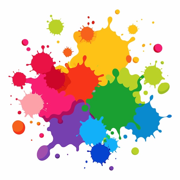 Salpicaduras de pinturas Blobs salpicadura de pintura conjunto colorido salpicaduras vectoriales de pinturas aisladas en blanco