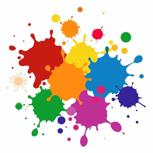 Salpicaduras de pinturas Blobs salpicadura de pintura conjunto colorido salpicaduras vectoriales de pinturas aisladas en blanco