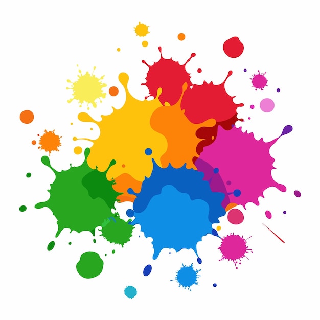 Salpicaduras de pinturas Blobs salpicadura de pintura conjunto colorido salpicaduras vectoriales de pinturas aisladas en blanco
