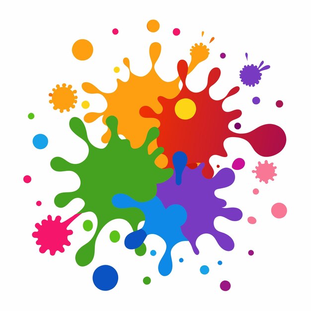 Salpicaduras de pinturas Blobs salpicadura de pintura conjunto colorido salpicaduras vectoriales de pinturas aisladas en blanco