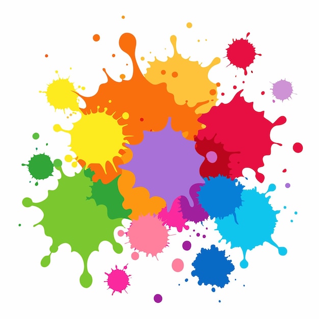 Salpicaduras de pinturas Blobs salpicadura de pintura conjunto colorido salpicaduras vectoriales de pinturas aisladas en blanco