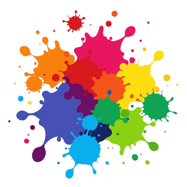 Salpicaduras de pinturas Blobs salpicadura de pintura conjunto colorido salpicaduras vectoriales de pinturas aisladas en blanco