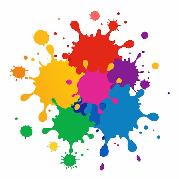 Salpicaduras de pinturas Blobs salpicadura de pintura conjunto colorido salpicaduras vectoriales de pinturas aisladas en blanco