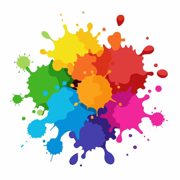 Salpicaduras de pinturas Blobs salpicadura de pintura conjunto colorido salpicaduras vectoriales de pinturas aisladas en blanco