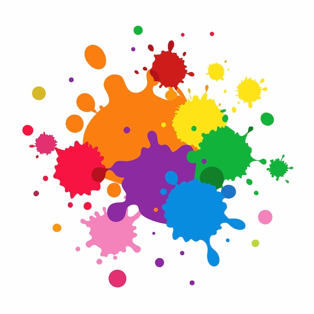 Salpicaduras de pinturas Blobs salpicadura de pintura conjunto colorido salpicaduras vectoriales de pinturas aisladas en blanco