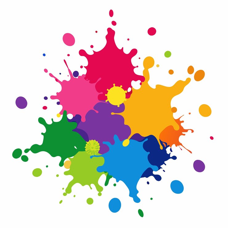 Vector salpicaduras de pinturas blobs salpicadura de pintura conjunto colorido salpicaduras vectoriales de pinturas aisladas en blanco