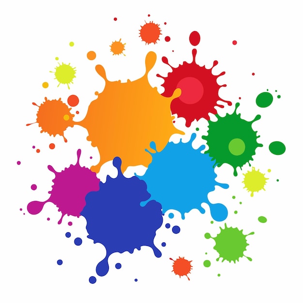 Salpicaduras de pinturas Blobs salpicadura de pintura conjunto colorido salpicaduras vectoriales de pinturas aisladas en blanco