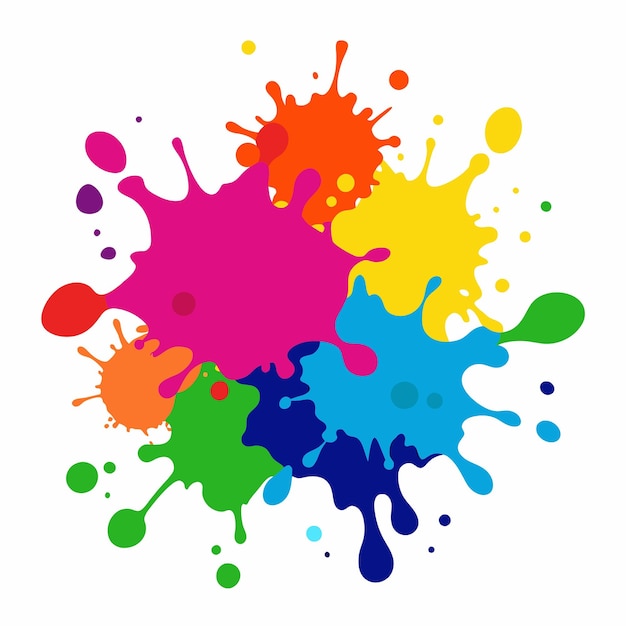 Salpicaduras de pinturas Blobs salpicadura de pintura conjunto colorido salpicaduras vectoriales de pinturas aisladas en blanco