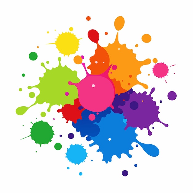 Salpicaduras de pinturas Blobs salpicadura de pintura conjunto colorido salpicaduras vectoriales de pinturas aisladas en blanco