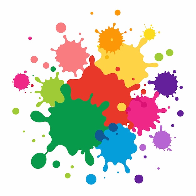 Salpicaduras de pinturas Blobs salpicadura de pintura conjunto colorido salpicaduras vectoriales de pinturas aisladas en blanco
