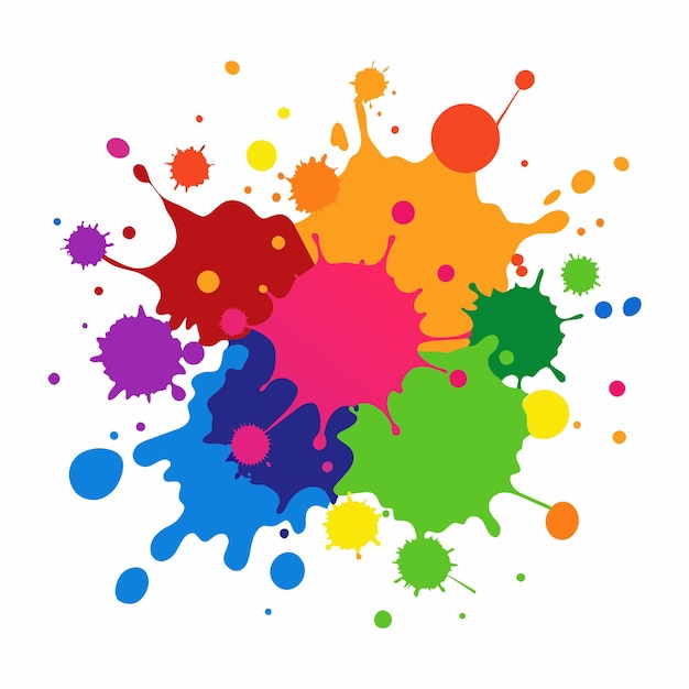Salpicaduras de pinturas Blobs salpicadura de pintura conjunto colorido salpicaduras vectoriales de pinturas aisladas en blanco