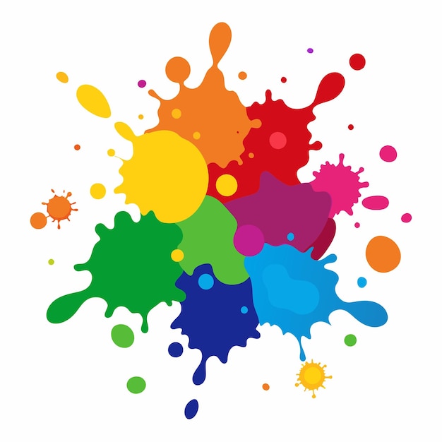 Salpicaduras de pinturas Blobs salpicadura de pintura conjunto colorido salpicaduras vectoriales de pinturas aisladas en blanco