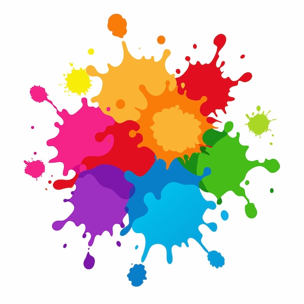 Salpicaduras de pinturas Blobs salpicadura de pintura conjunto colorido salpicaduras vectoriales de pinturas aisladas en blanco