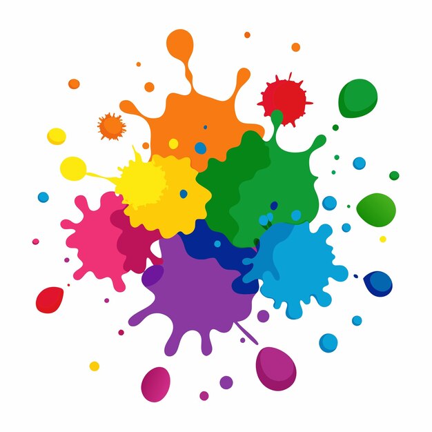 Salpicaduras de pinturas Blobs salpicadura de pintura conjunto colorido salpicaduras vectoriales de pinturas aisladas en blanco