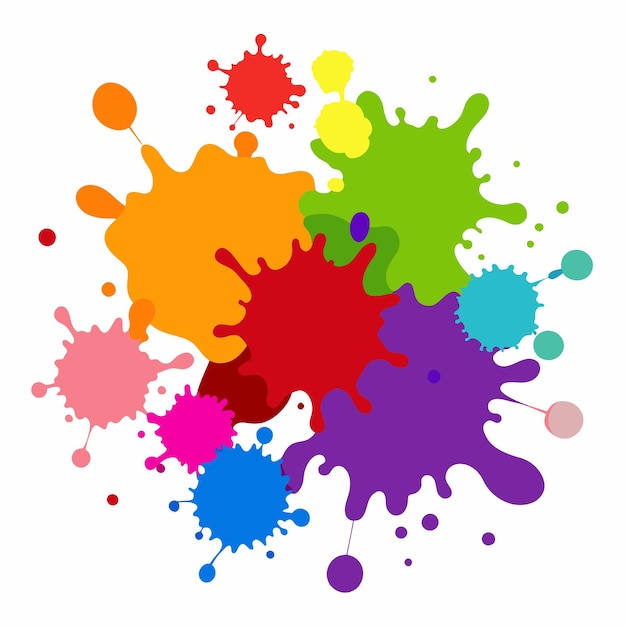 Salpicaduras de pinturas Blobs salpicadura de pintura conjunto colorido salpicaduras vectoriales de pinturas aisladas en blanco