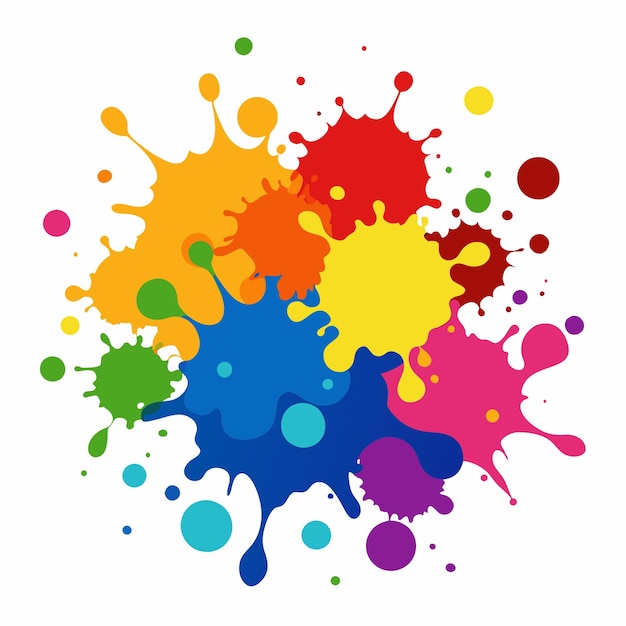 Salpicaduras de pinturas Blobs salpicadura de pintura conjunto colorido salpicaduras vectoriales de pinturas aisladas en blanco