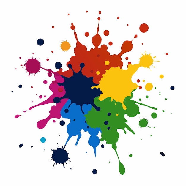 Salpicaduras de pinturas Gotas salpicadura de pintura colorida salpicaduras vectoriales de pinturas aisladas en blanco
