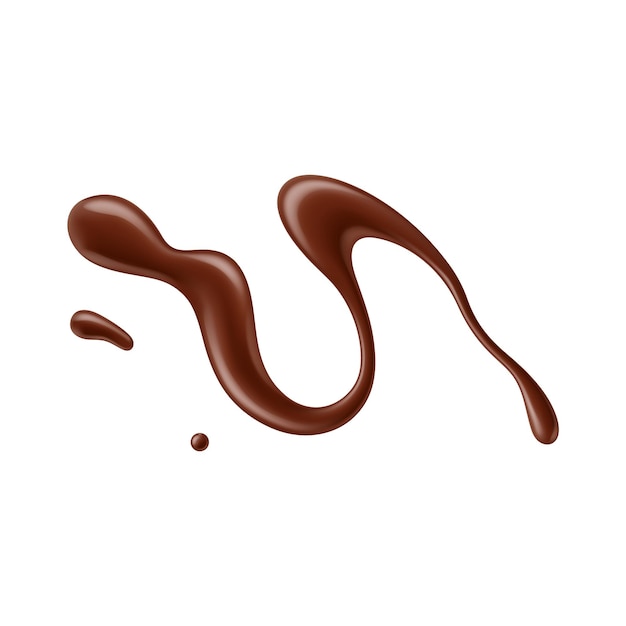 Salsa de chocolate o jarabe gotas de salpicaduras y manchas con remolino de derretimiento dulce vector realista caramelo caramelo o mantequilla de chocolate y lechoso choco caramelo línea de mancha con gotas y manchas para confitería
