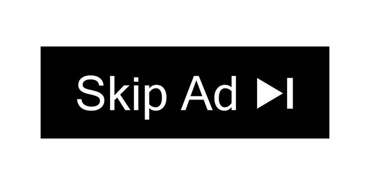 Vector saltar botón de publicidad. saltar anuncio de botón negro para el sitio web.
