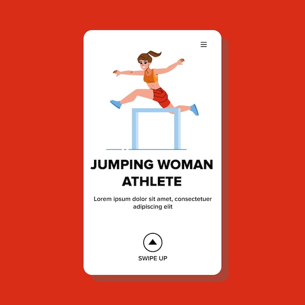 Saltar mujer atleta vector