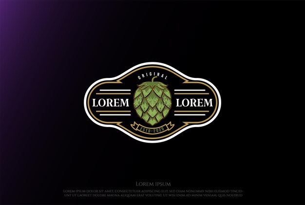 Salto de lujo minimalista simple para cerveza artesanal Brewery Emblem Logo Design Vector