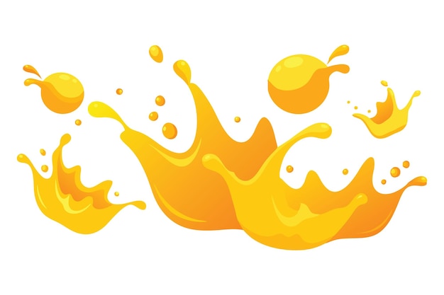 Un salto vibrante de jugo de naranja capturado en una ilustración vectorial dinámica en fondo blanco