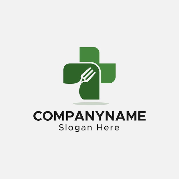 Salud y alimentos tenedores logo diseño icono elemento vector