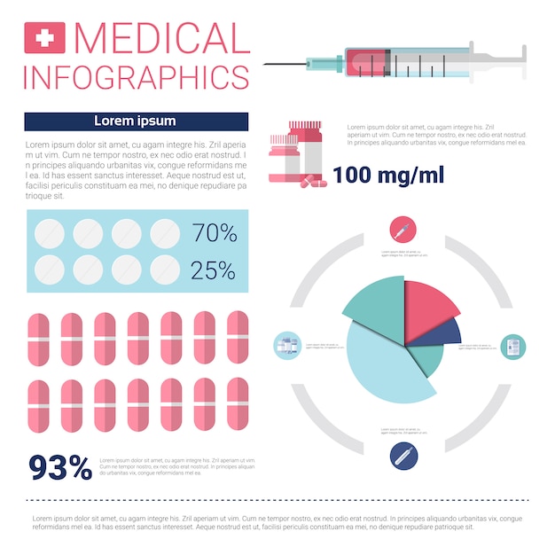 Salud medicina infografía información banner con espacio de copia