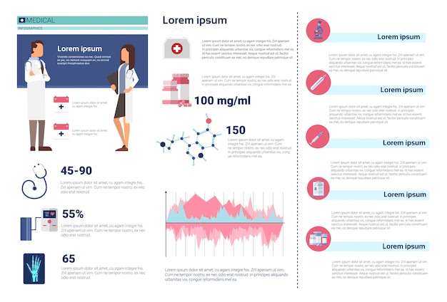 Vector salud medicina infografía información banner con espacio de copia