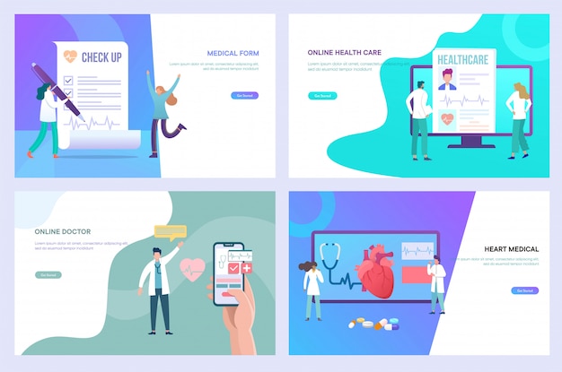 Salud y medicina en línea, médico digital, formulario médico en línea, concepto de ilustración de diseño de telemedicina